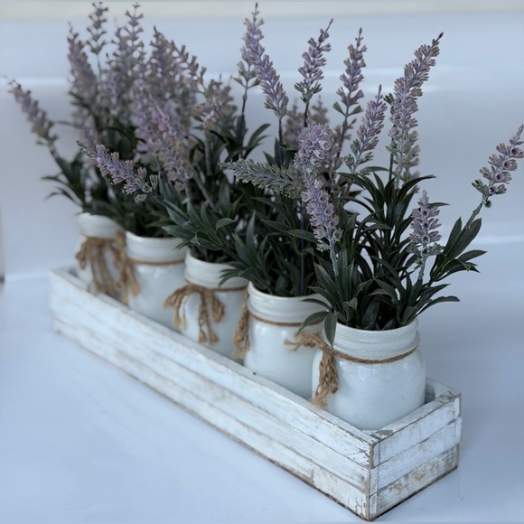 Rustic Lavender Mason Jar Centerpiece - Picture 2 of 9